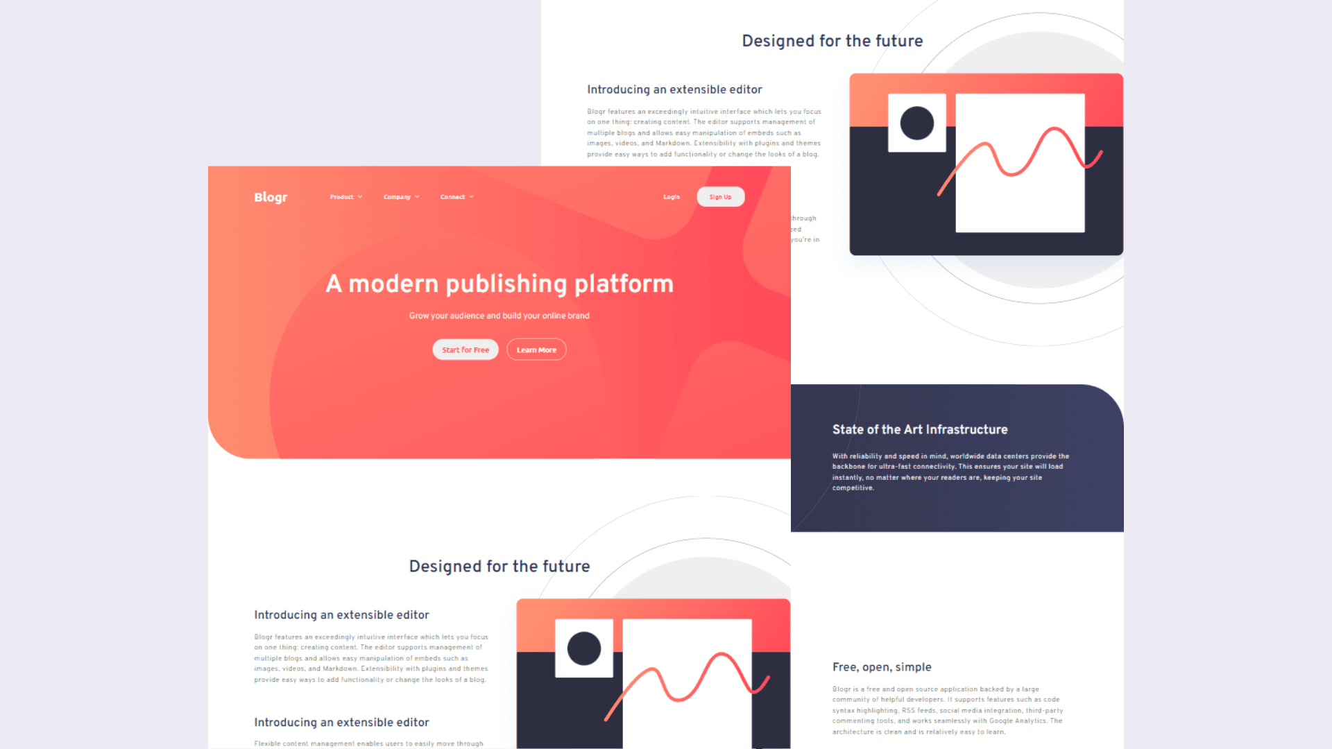 Blogr Landing Page