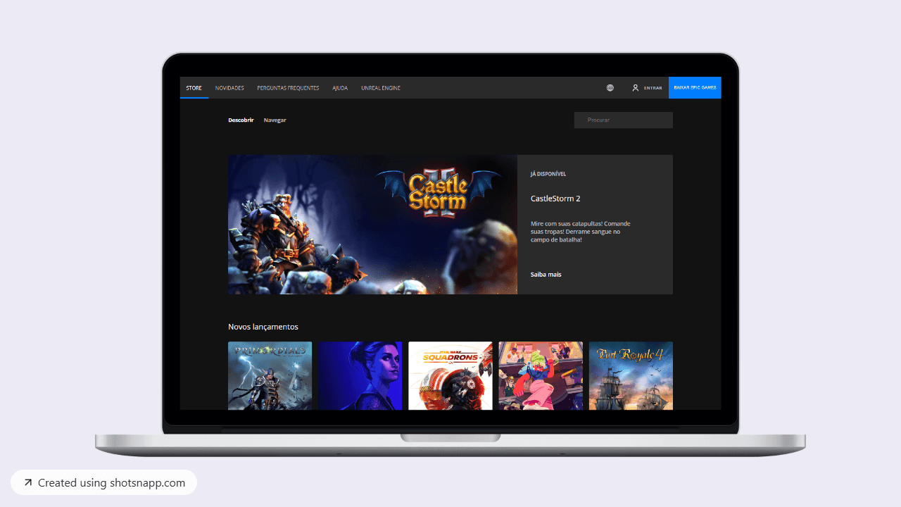 Imagem do projeto Epic Games Clone UI